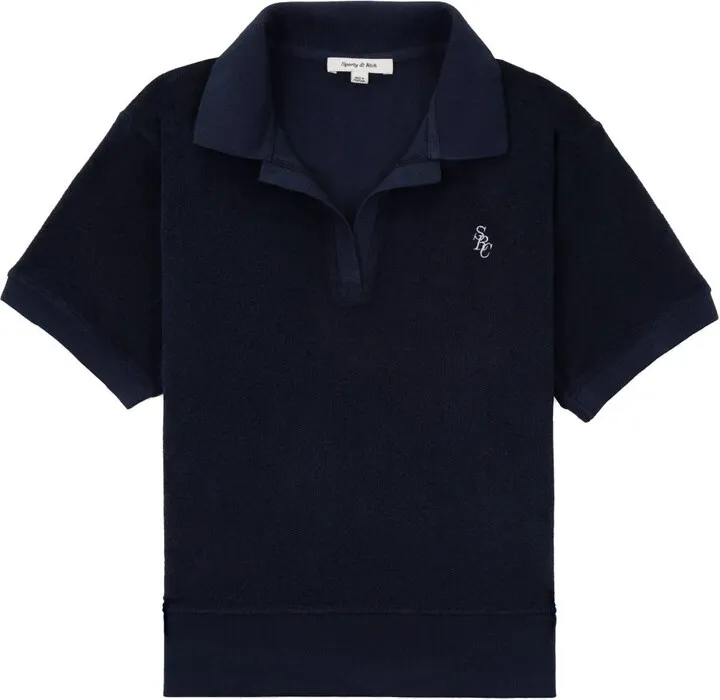 Embroidered-Logo Terry-Cloth Polo Shirt