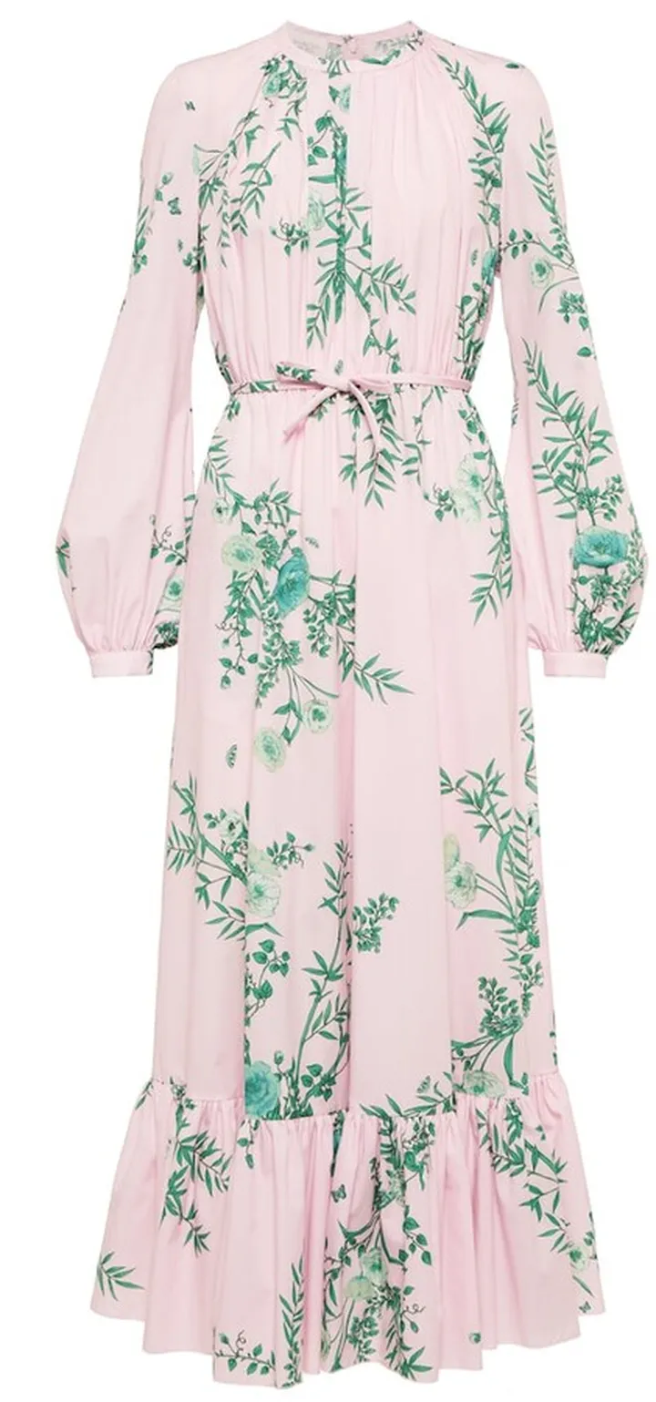 Cotton poplin midi dress