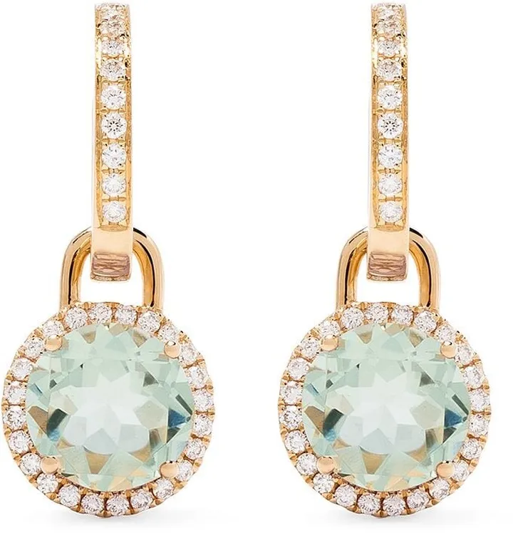 18kt Yellow Gold Diamond Hoop Earrings