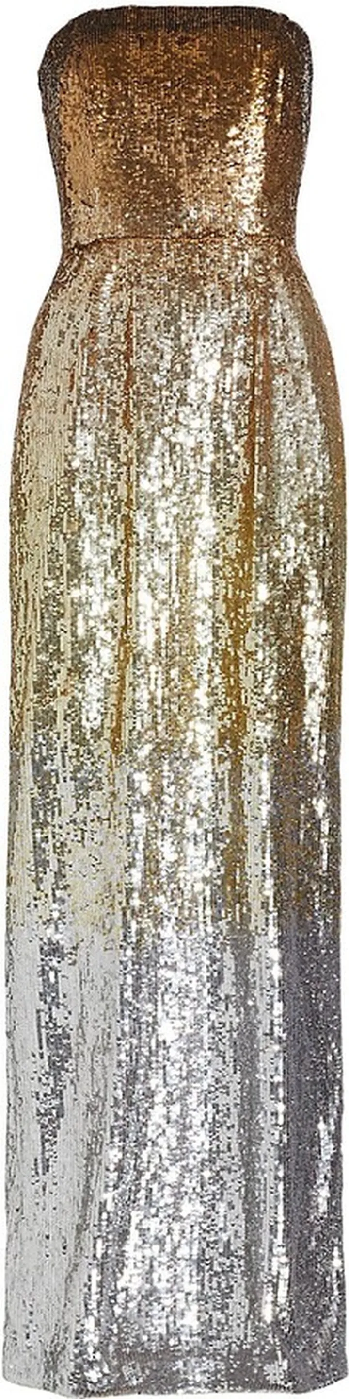 Strapless Ombré Sequin Gown