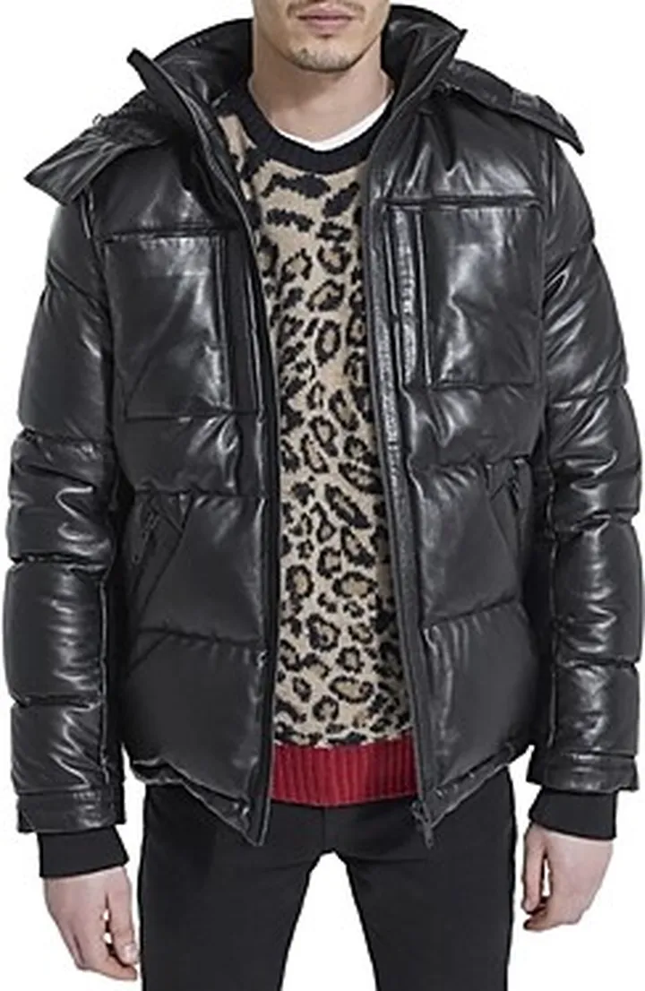The Kooples Leather Puffer Jacket