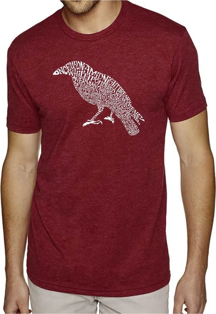 La Pop Art Men's Premium Word Art T-Shirt - The Raven