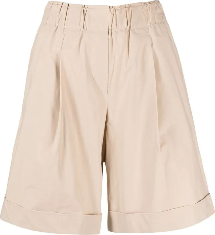 Elasticated-Waist Knee-Length Shorts