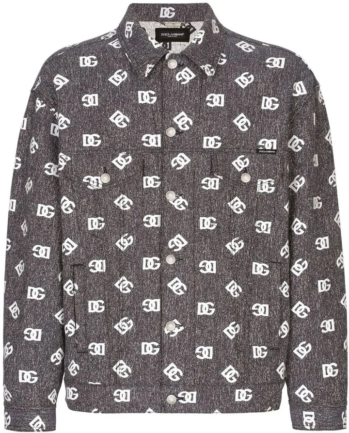 DG logo jacquard denim jacket