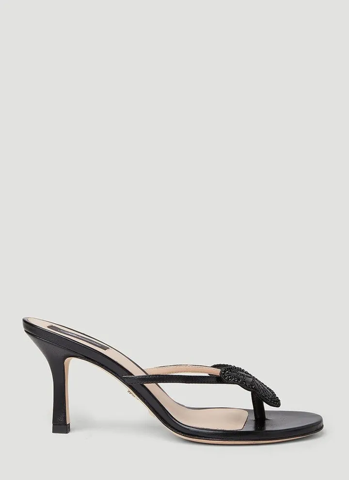 Blumarine Butterfly Embellished Slip-On Thong Sandals