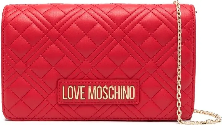 Quilted Logo-Plaque Cutch Bag