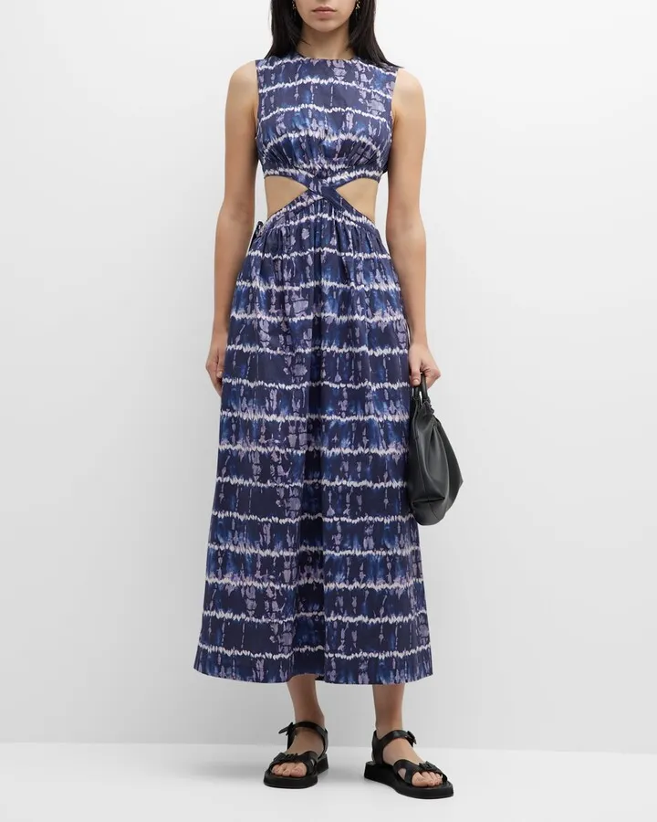 Ashima Tie-Dye Cutout Midi Dress