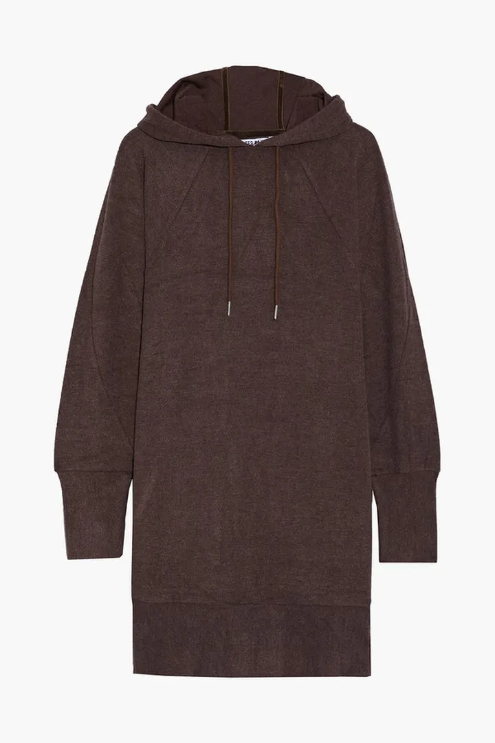 Maisie mélange fleece hooded mini dress