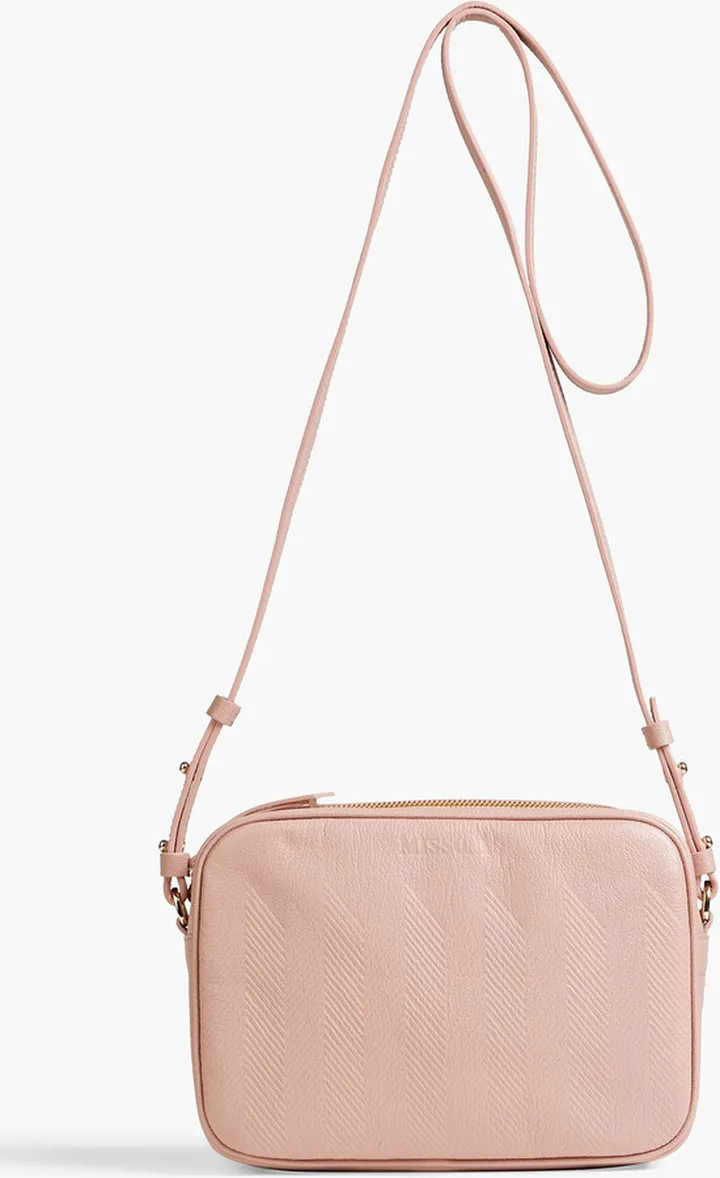 Embossed pebbled-leather shoulder bag