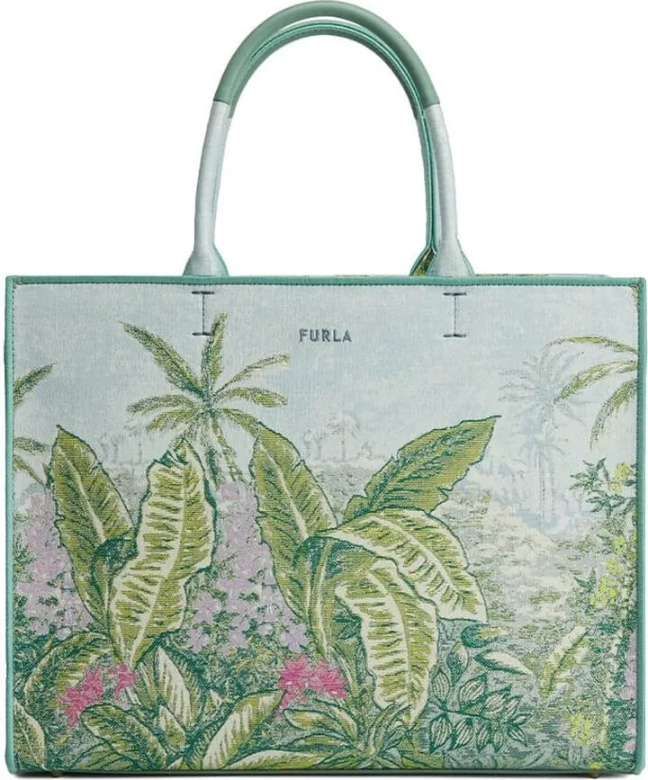 Furla Jungle Printed Logo Detailed Tote Bag