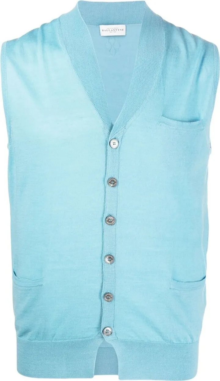 Fine-Knit Buttoned Vest