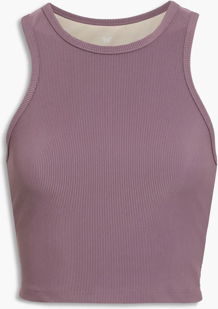Cropped ribbed jersey tank