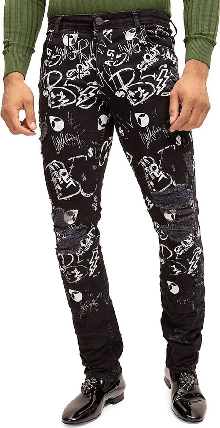 Graffiti Distressed Jeans