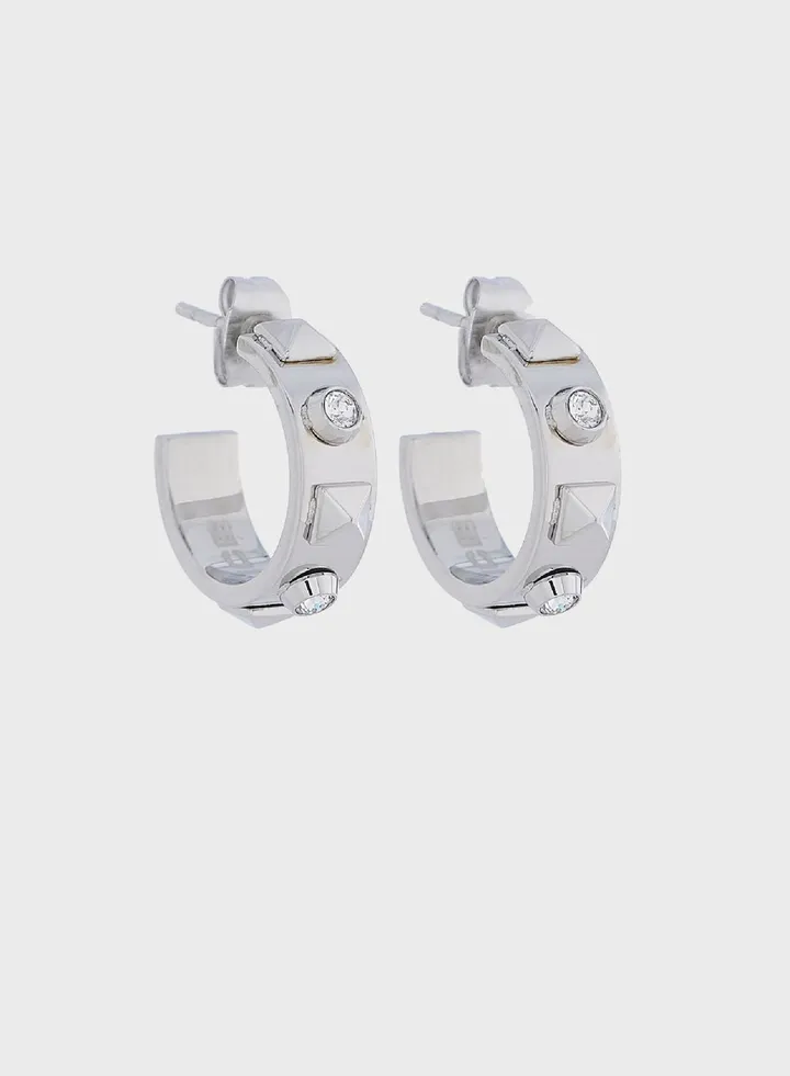 Stainless Steel Earrings With Crystals