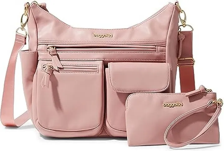 Baggallini Modern Everywhere Vegan Leather Bag (Blush) Handbags