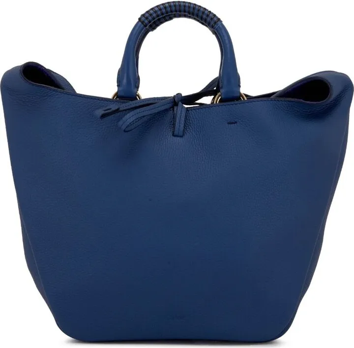 Pebble-Effect Leather Tote Bag