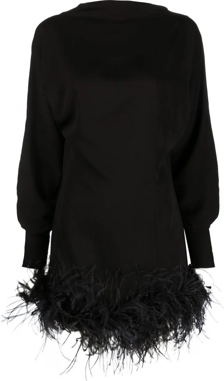 Flora feather-trim minidress