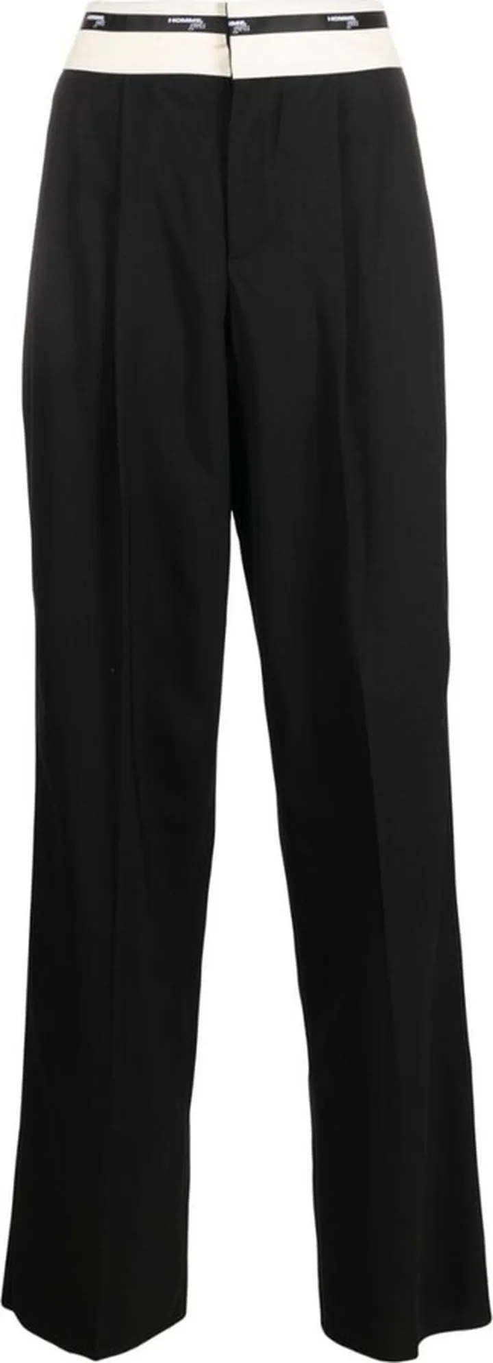 High-Waist Straight-Leg Trousers