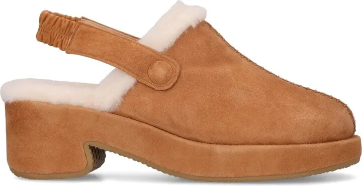 50mm Suede & shearling clogs