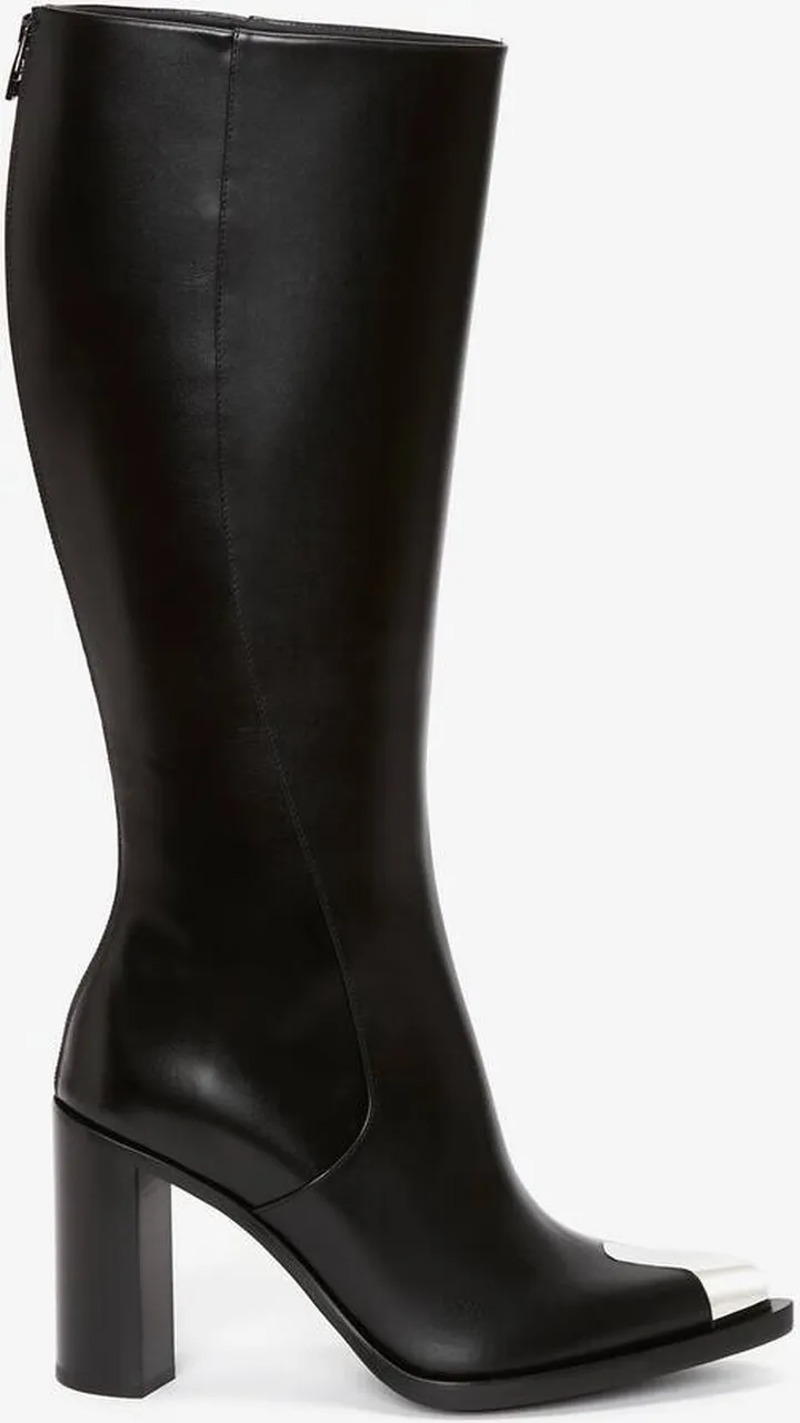 Women's Punk Knee High Boot In Black