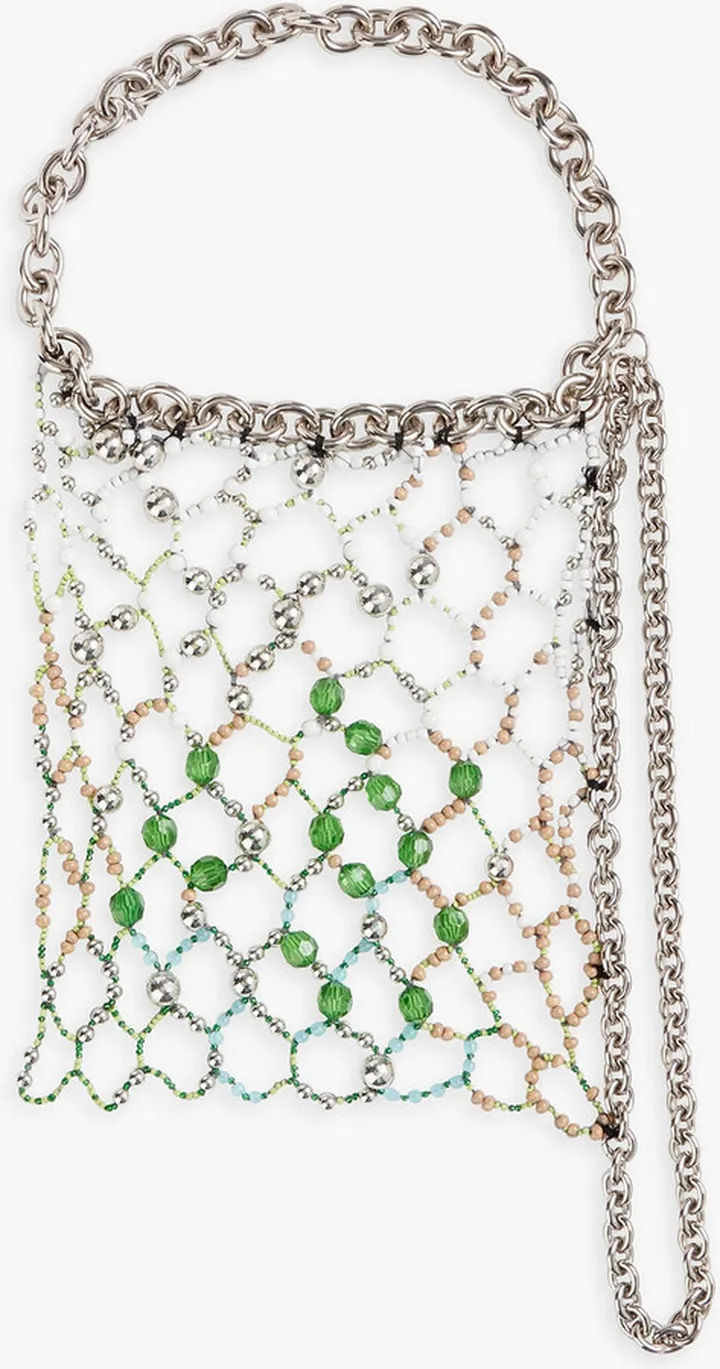 Silver-tone beaded necklace