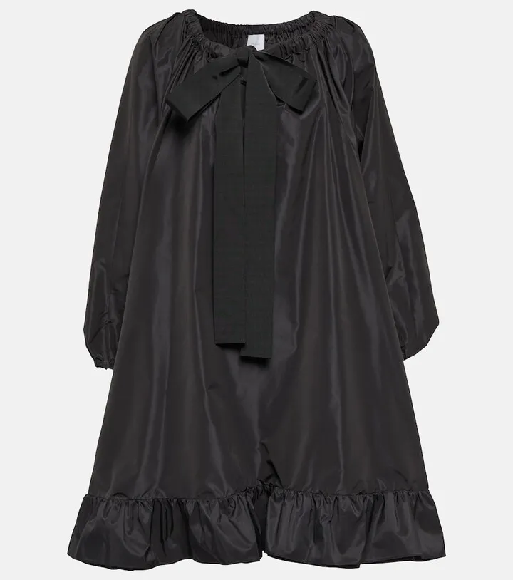 Tie-neck faille minidress