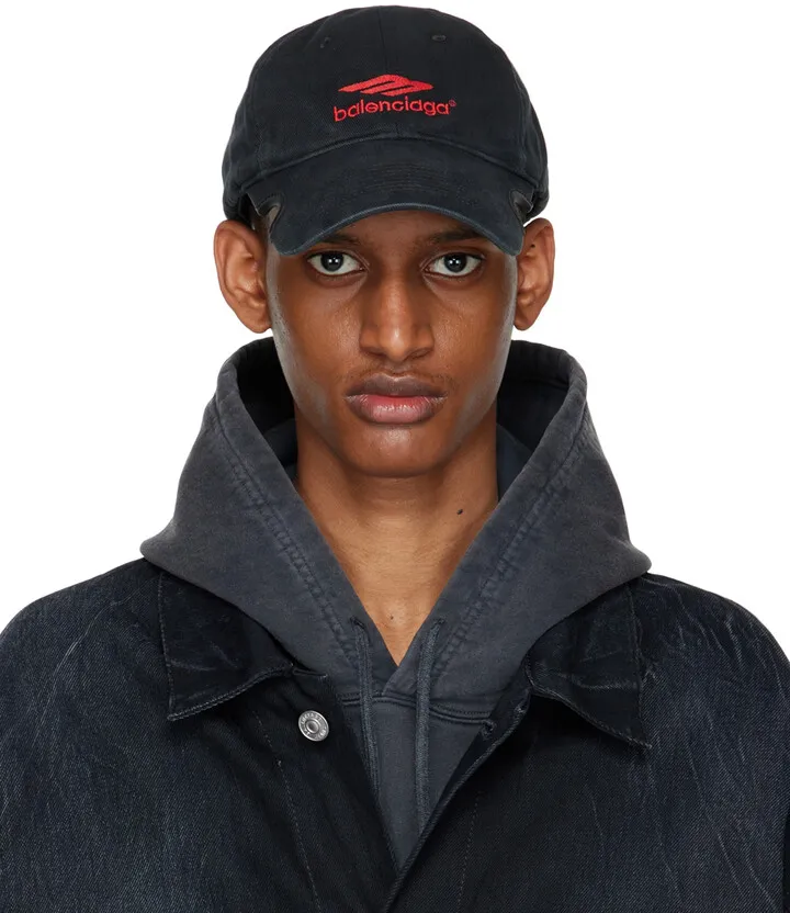 Balenciaga Black 3B Sports Icon Cap