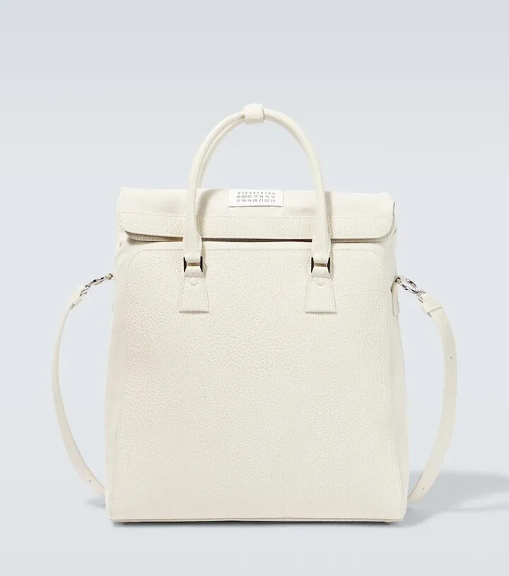 5AC leather-trimmed canvas bag