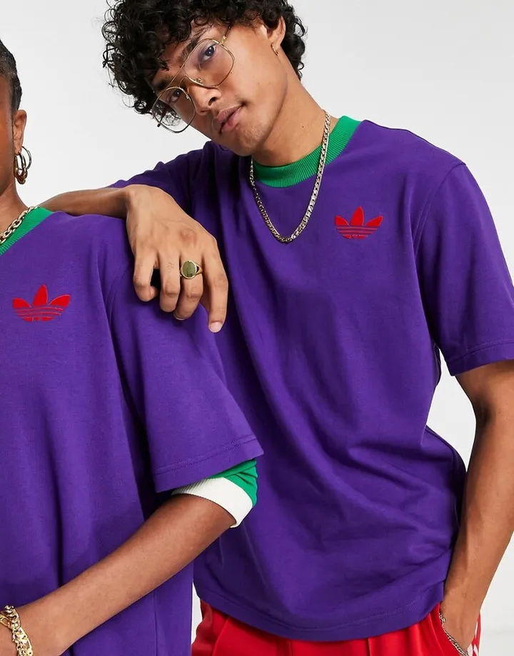 adidas Originals Heritage trefoil logo t-shirt in purple