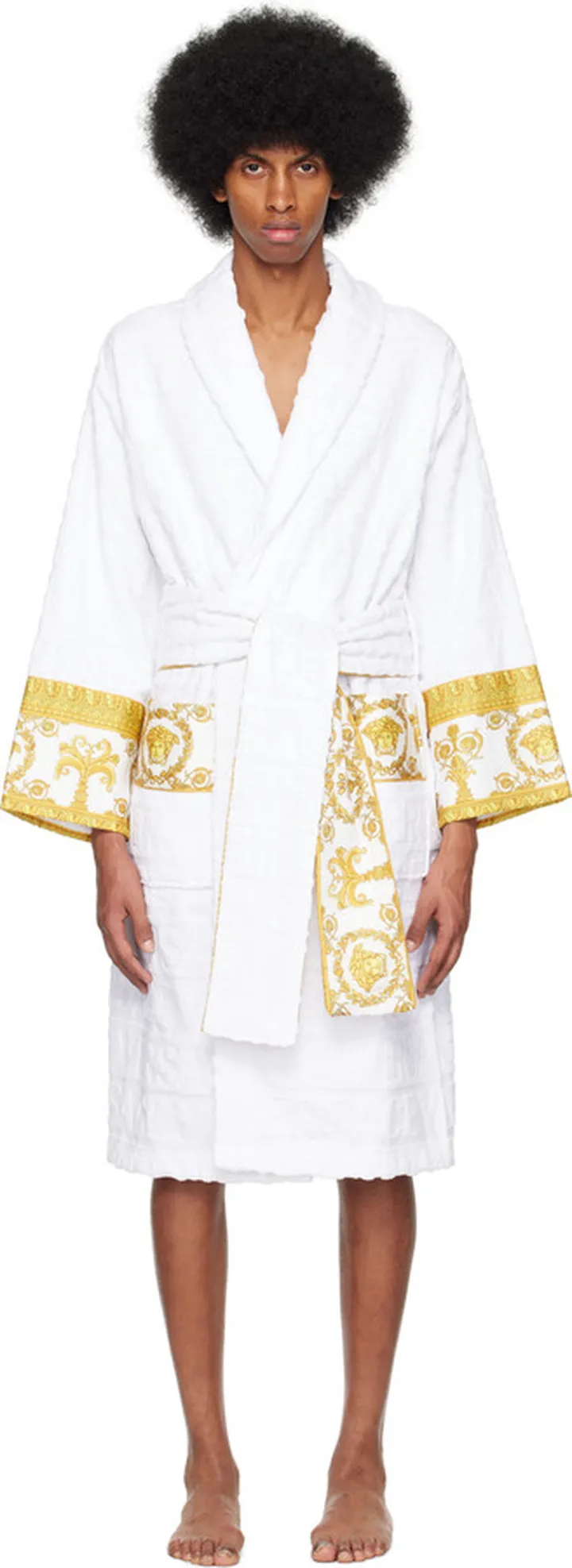 Versace Underwear White 'I Heart Baroque' Robe