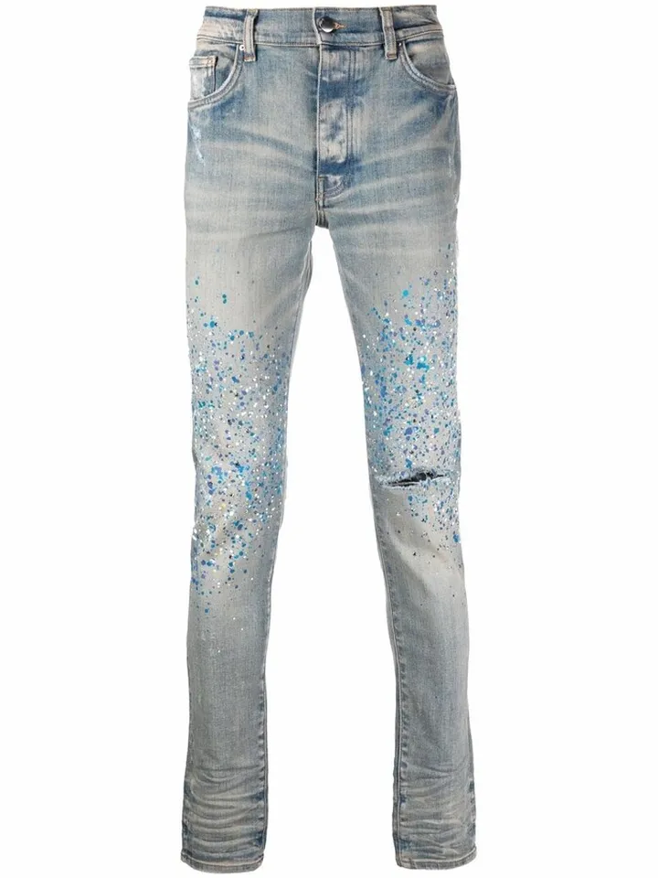 Paint-Splatter Detail Denim Jeans