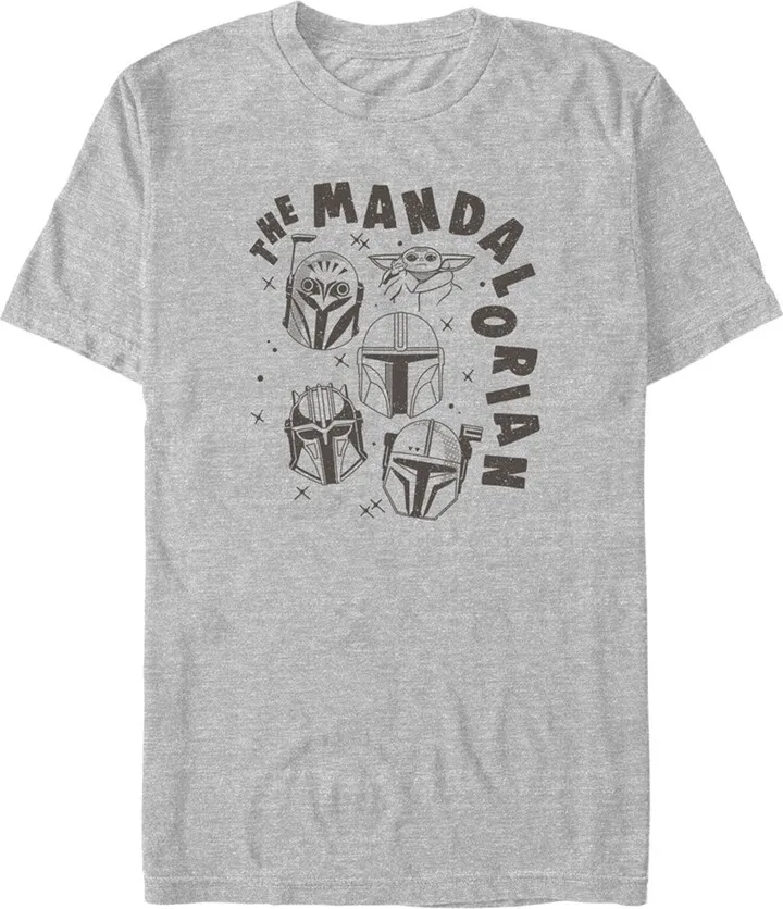 Men's Star Wars: The Mandalorian Retro Sketch T-Shirt - Athletic Heather - Small