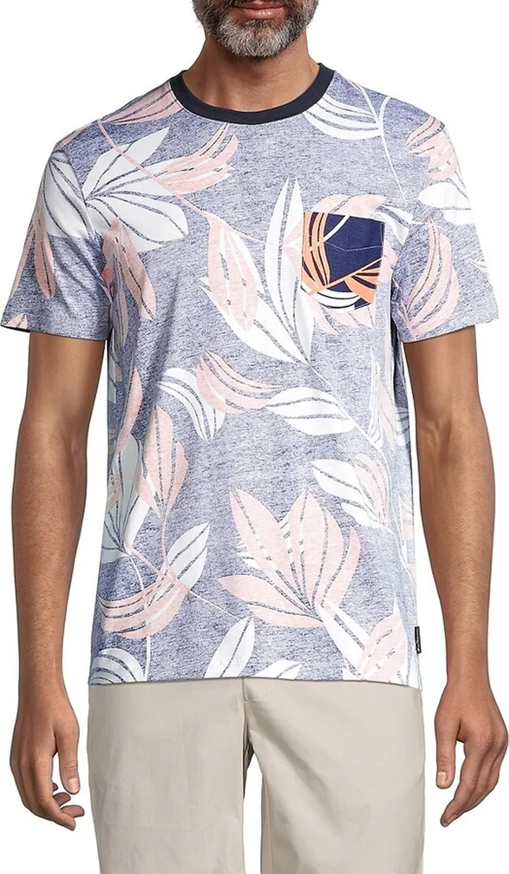 Heathered Leaf-Print T-Shirt