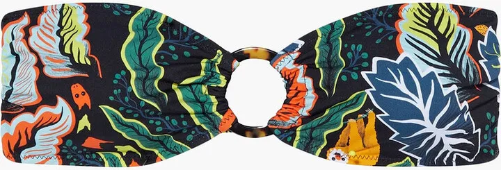 The Tali ring-embellished printed bandeau bikini top