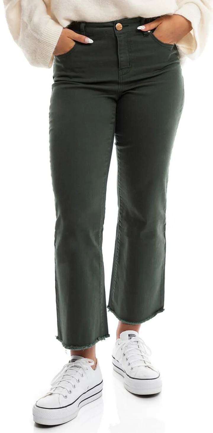 High Waist Crop Demi Bootcut Jeans