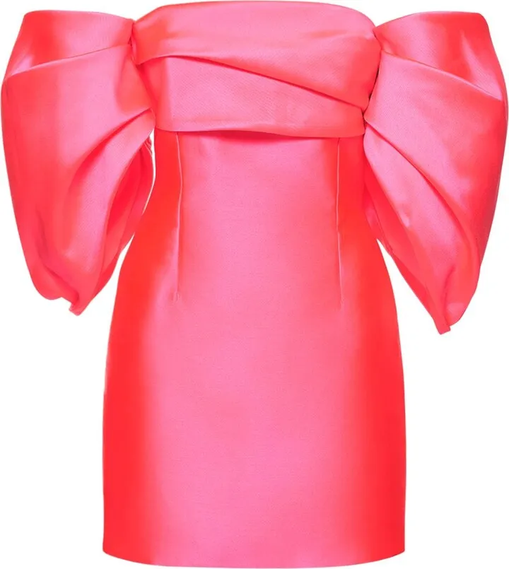 Elina off-the-shoulder twill mini dress