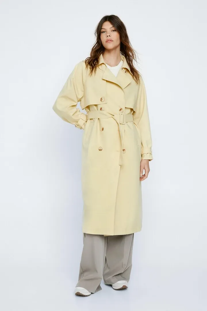 Nasty Gal Womens Twill Double Breasted Trench Coat