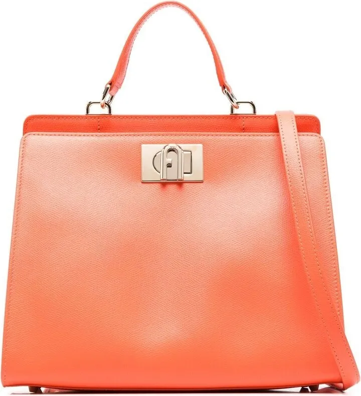 Logo-Buckle Leather Tote Bag