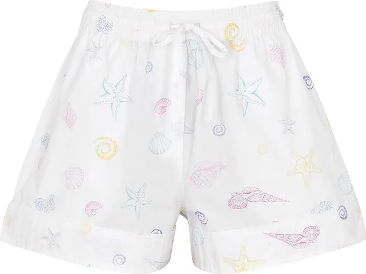 Ganni Printed Cotton-poplin Shorts