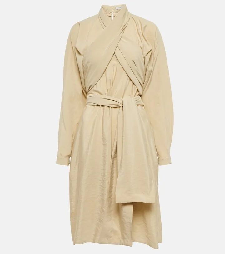 Silk-blend midi dress