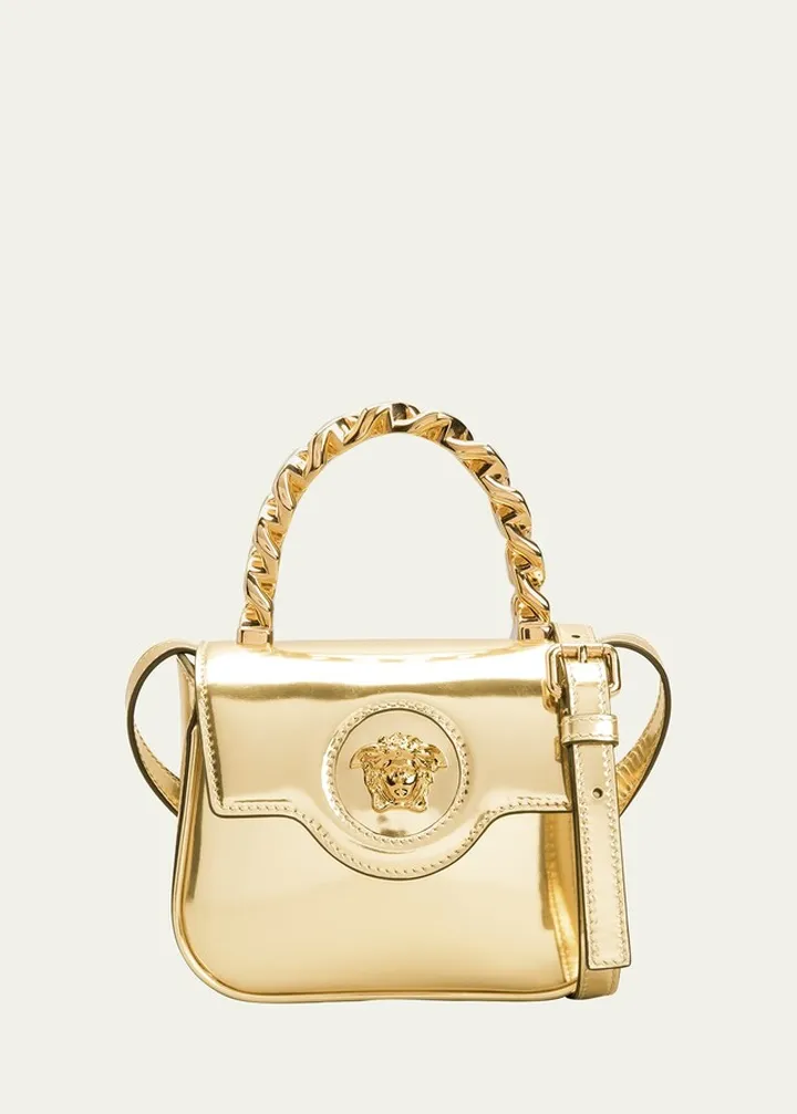 Medusa Metallic Chain Crossbody Bag