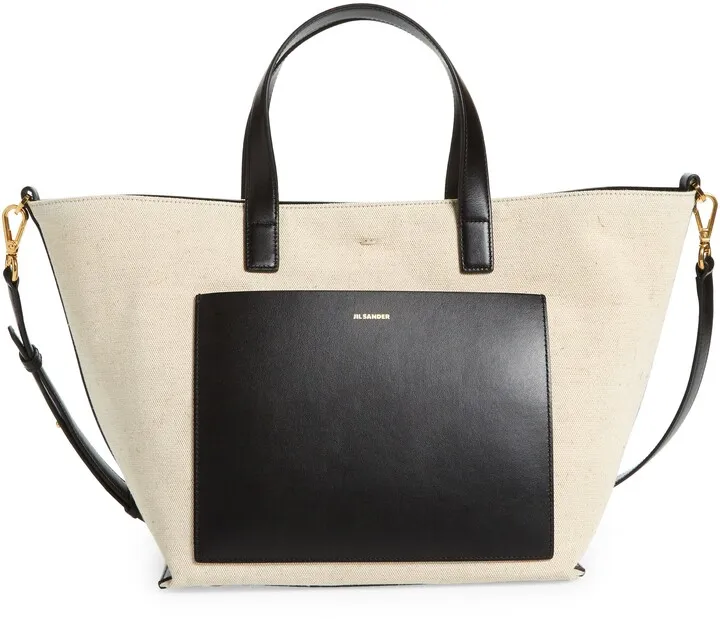 Small Wander Square Canvas & Leather Tote