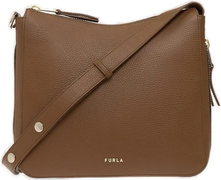 Furla Logo Plaque Zipped Shoulder Bag