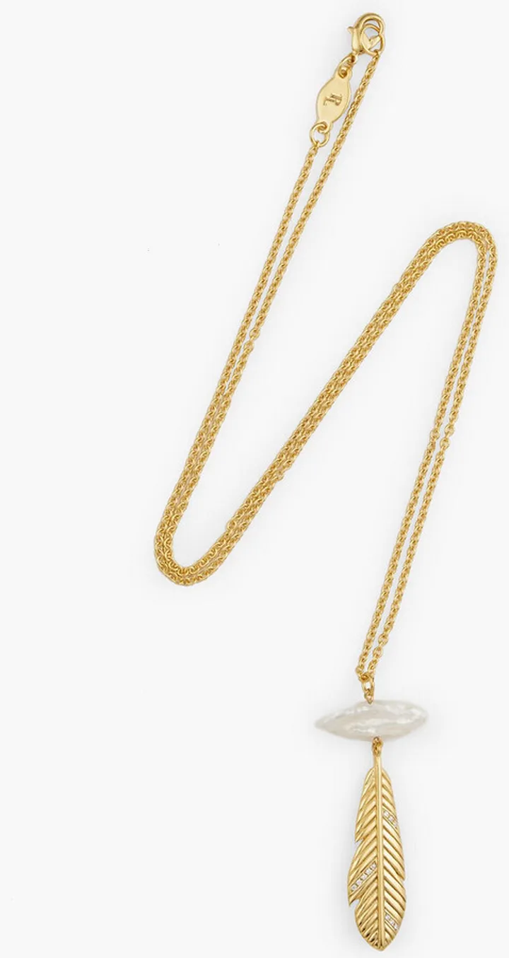 Sara Brisa gold-plated pearl necklace