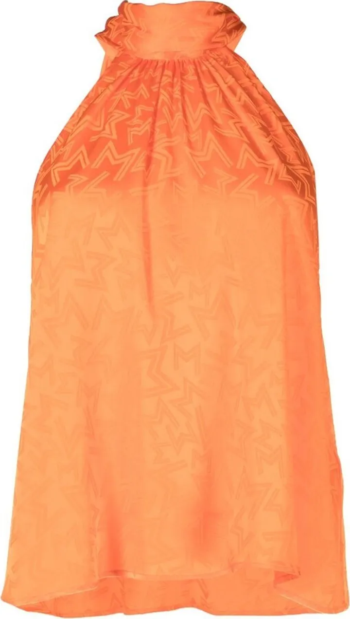 Star-Print Halterneck Blouse