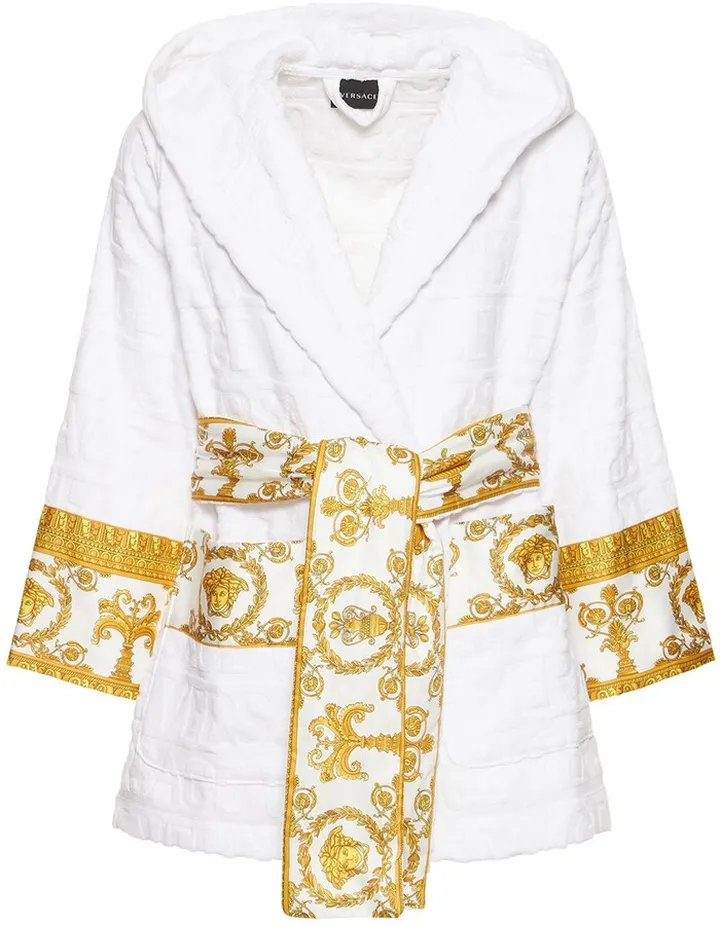 Short cotton bathrobe