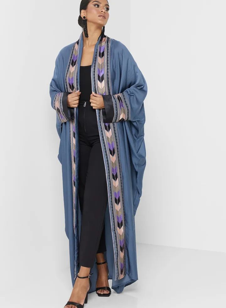 Tiered Embroidered Abaya
