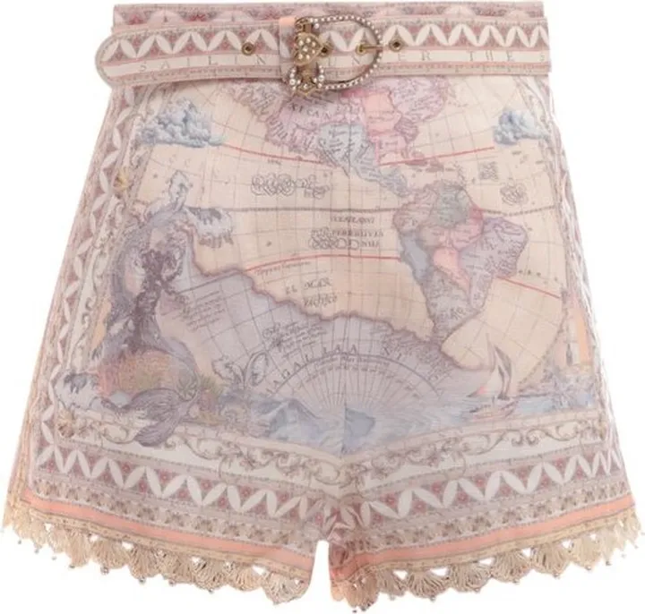 Zimmermann High Tide Belted Shorts