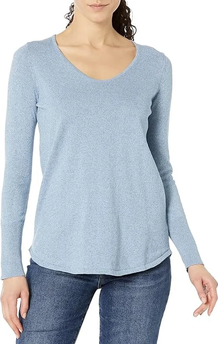 NIC+ZOE Vital V-Neck Sweater (Cloud Mix) Women's Clothing
