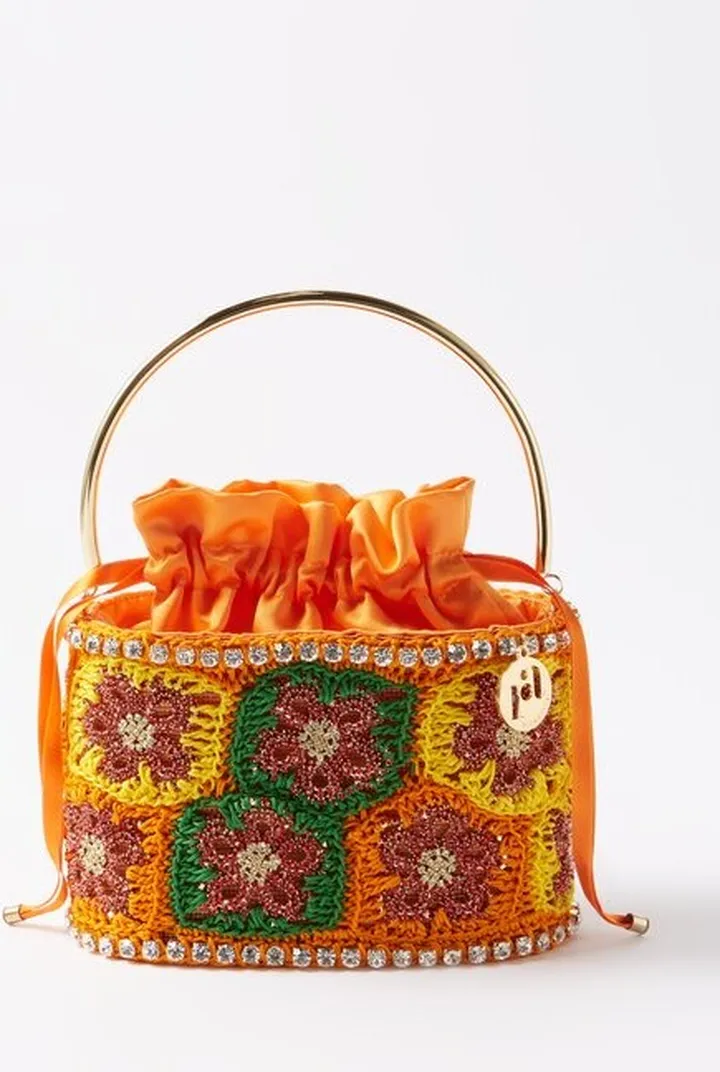 Holli Crystal-embellished Crochet Handbag